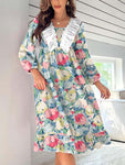 Women's Floral Printed Ruffles Homewear Dresses